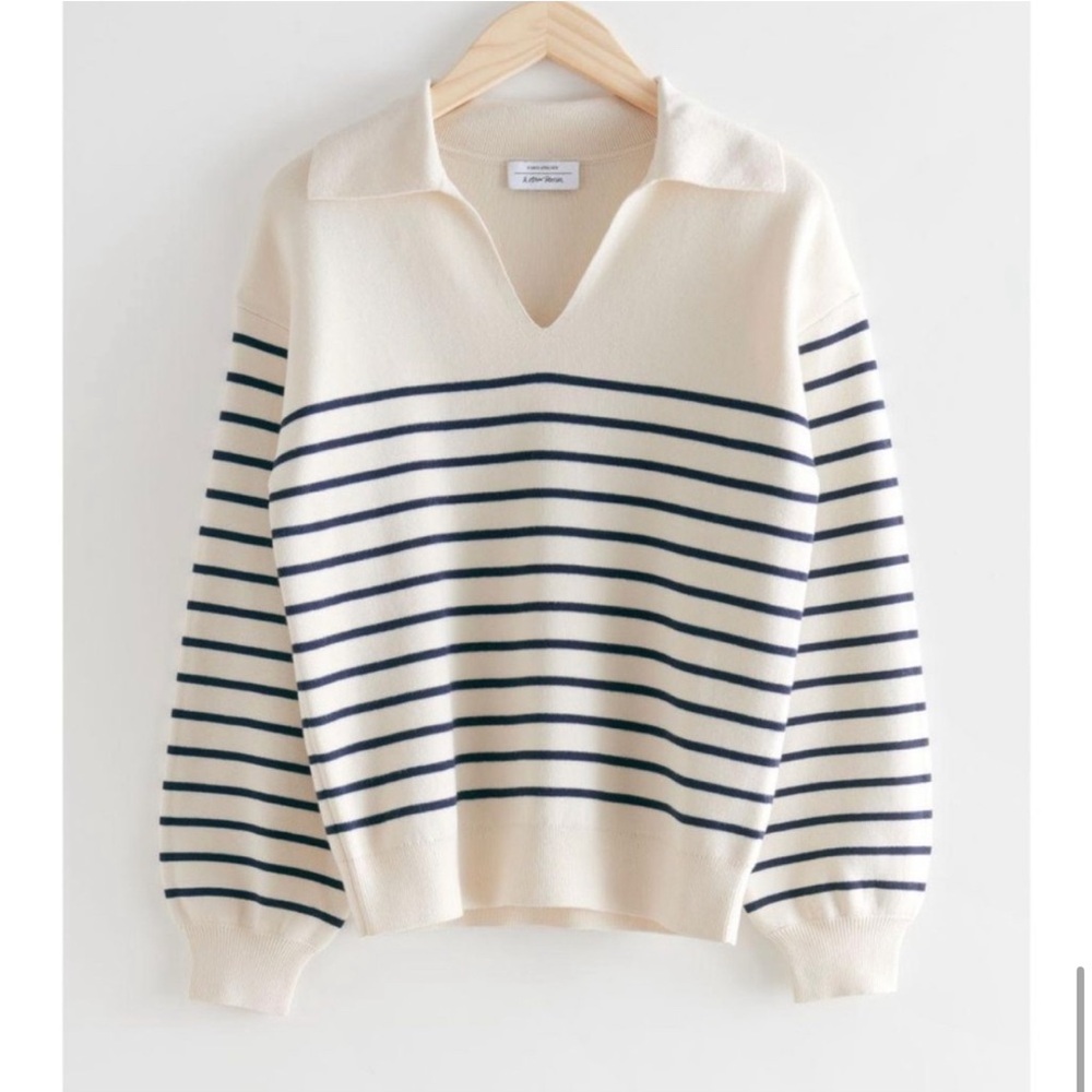& Other Stories Relaxed Collared Sweater